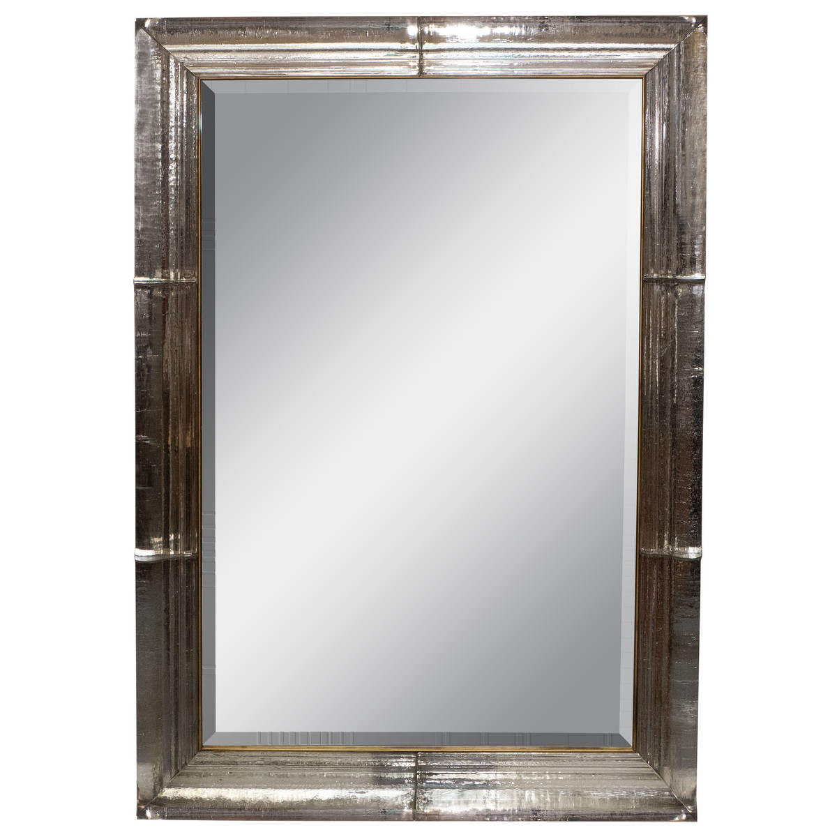 Beveled "ice" glass surround mirror