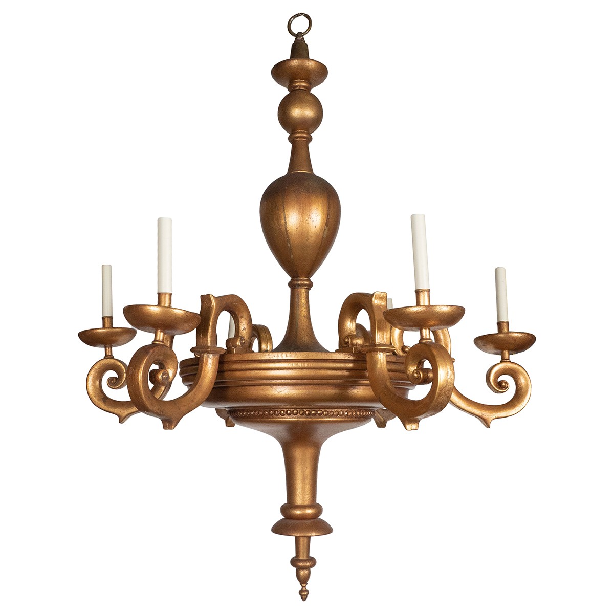 Six-Arm Giltwood Chandelier